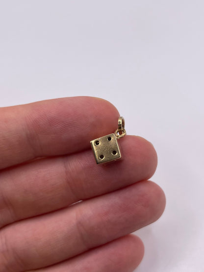 9ct gold dice charm