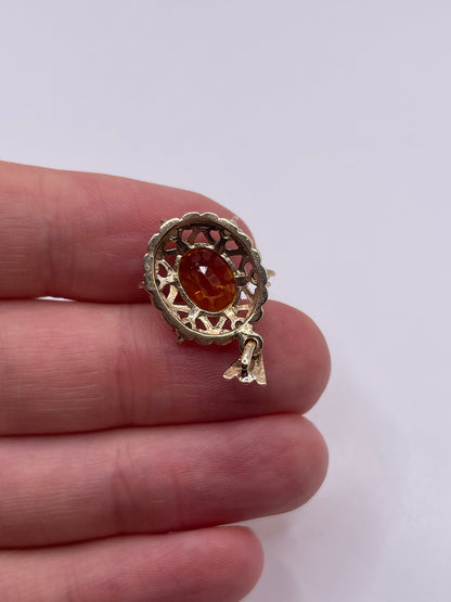 9ct gold citrine and pearl pendant