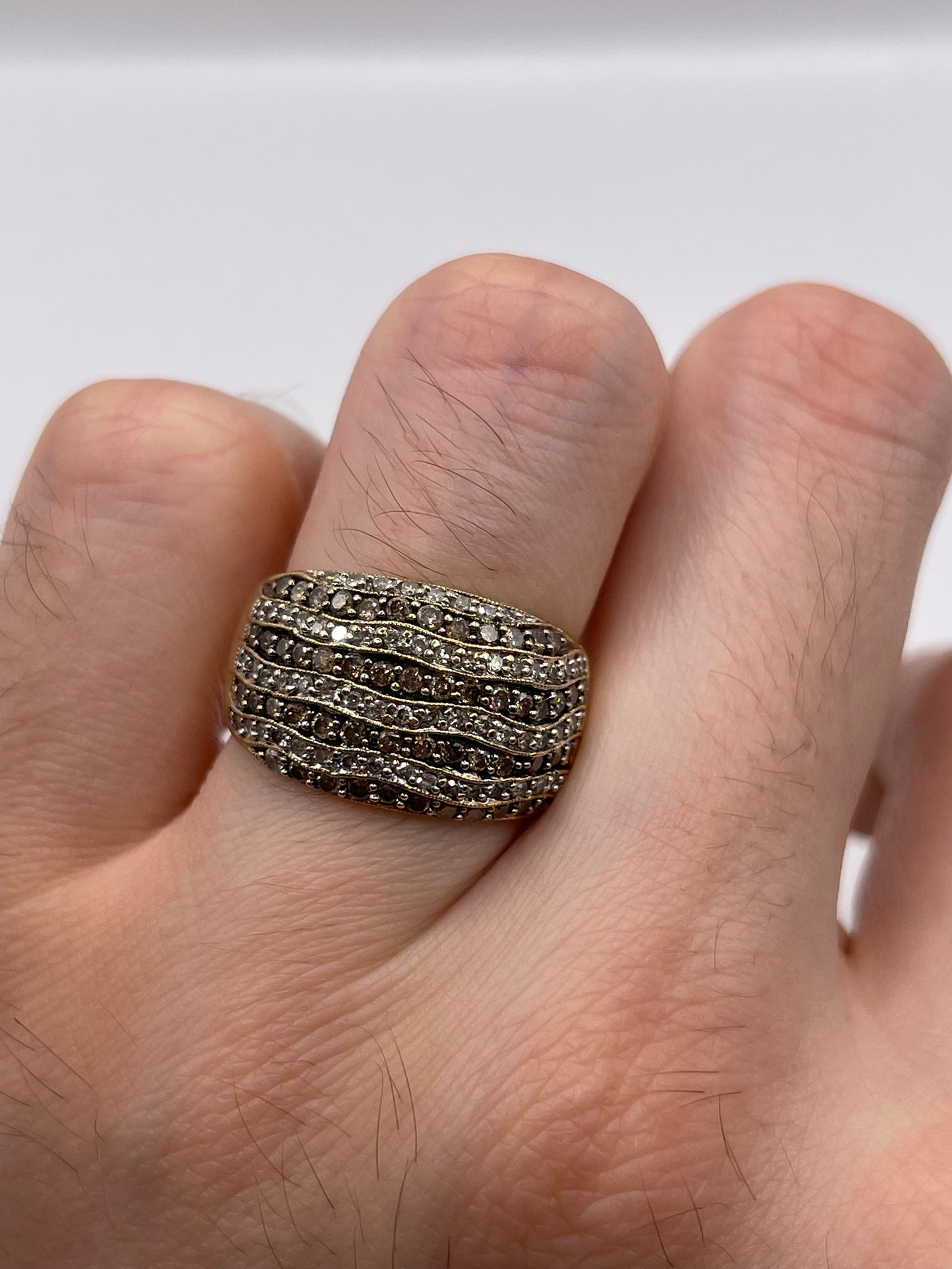 9ct gold diamond cluster ring