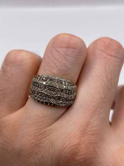 9ct gold diamond cluster ring