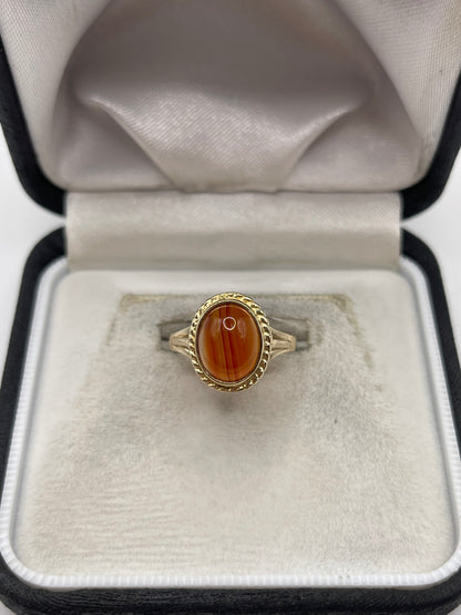 9ct gold agate ring