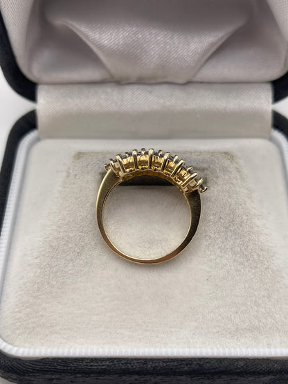 9ct gold tanzanite cluster ring