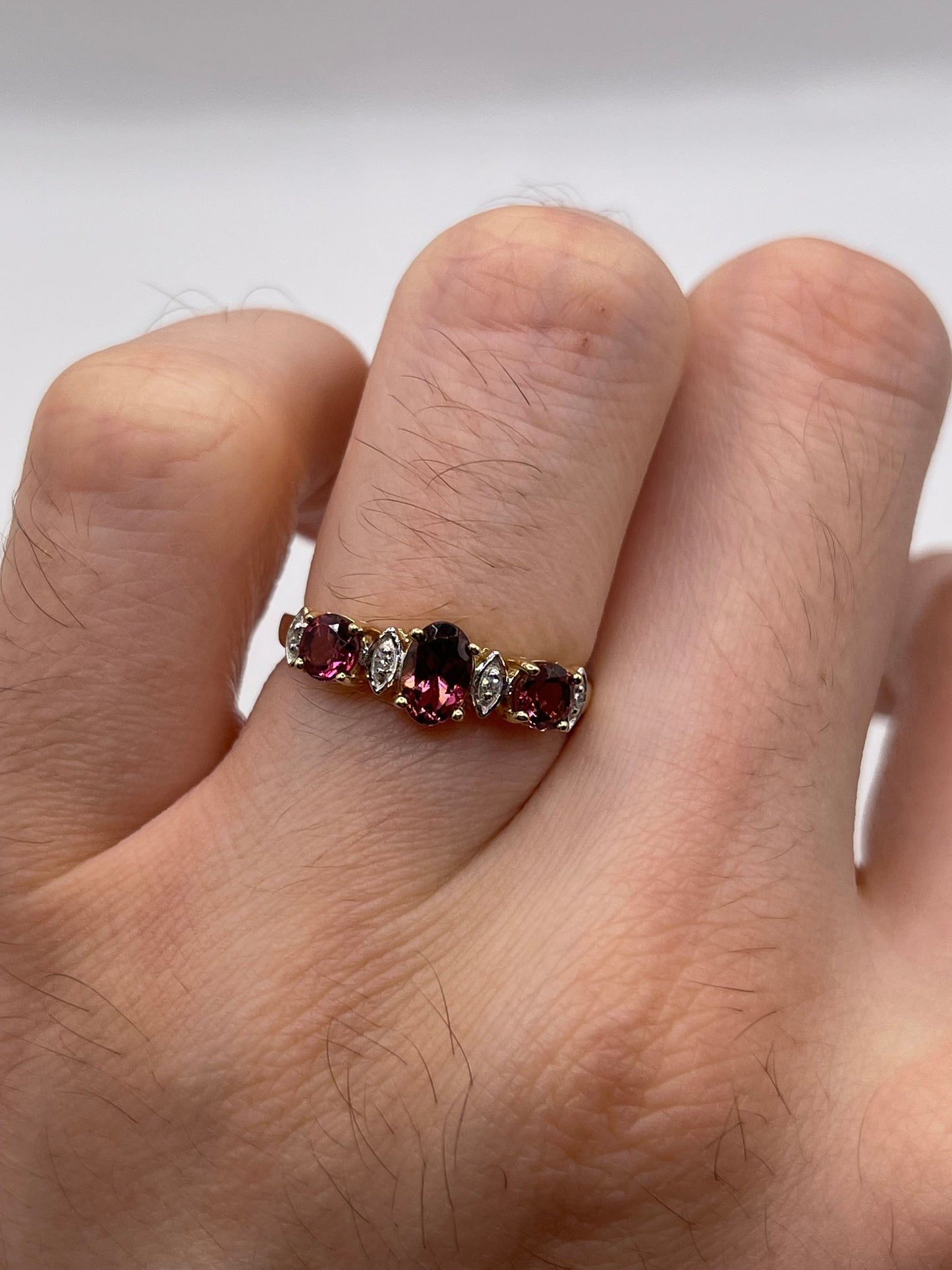 9ct gold tourmaline and diamond ring