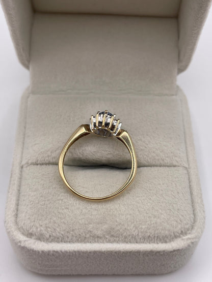 9ct gold sapphire and diamond ring