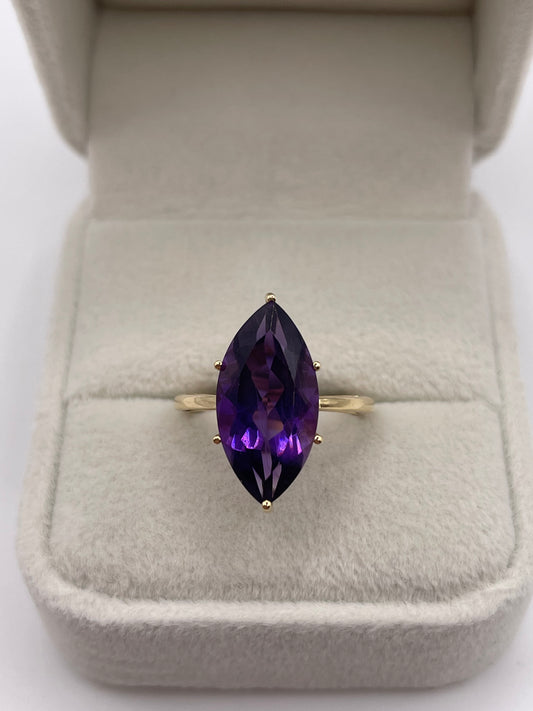 9ct gold amethyst ring
