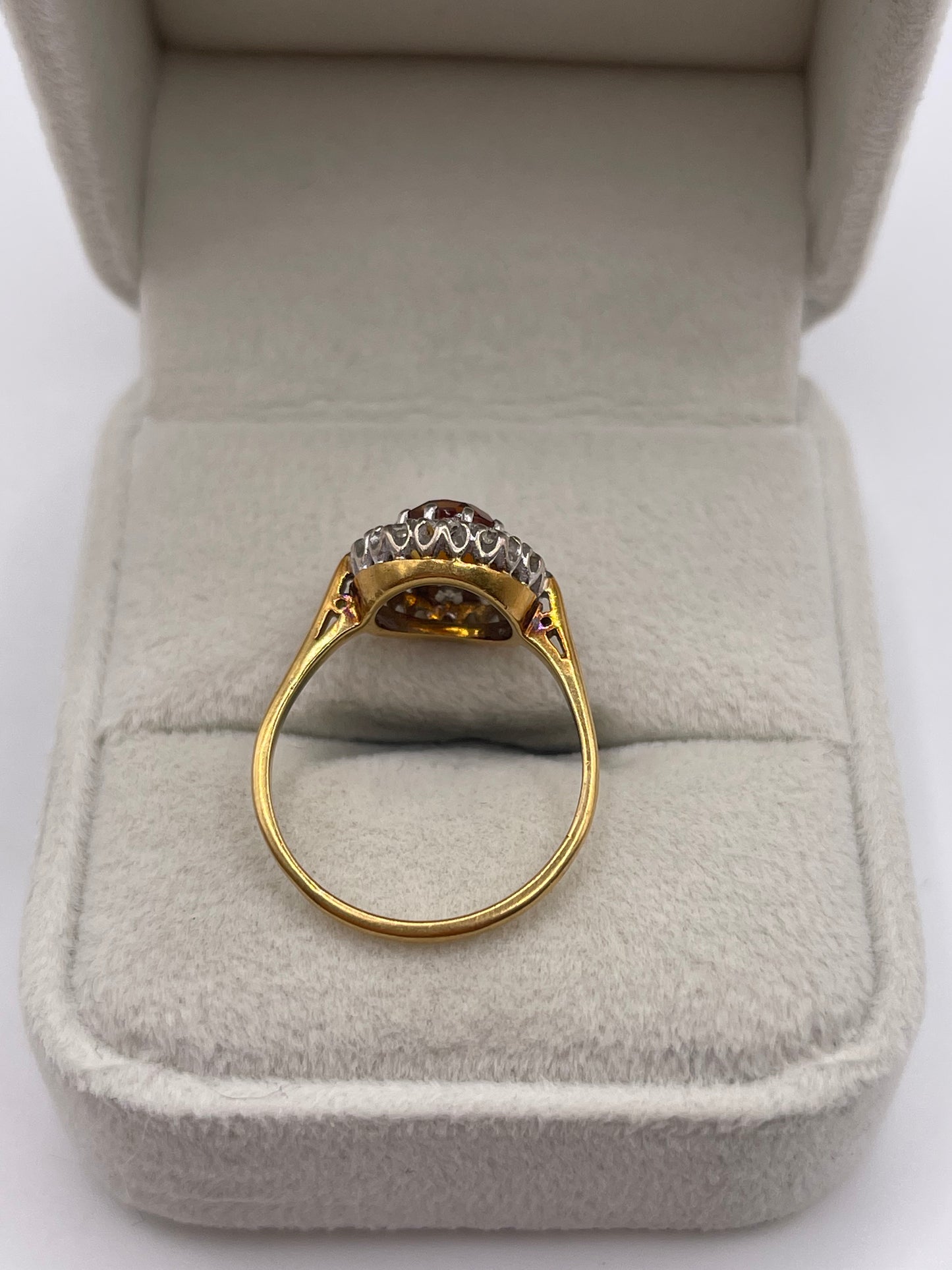 18ct gold citrine and diamond ring