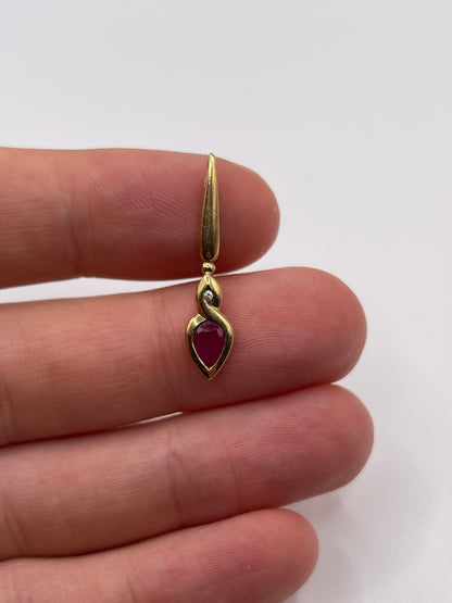 9ct gold ruby and diamond pendant