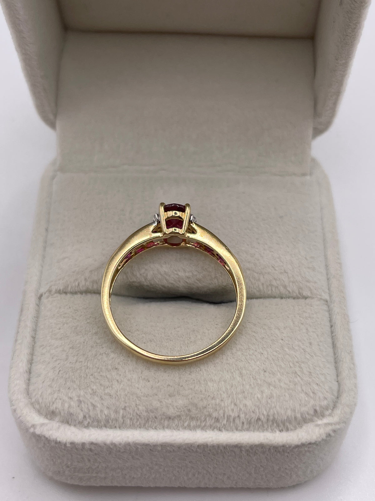 9ct gold ruby and diamond ring