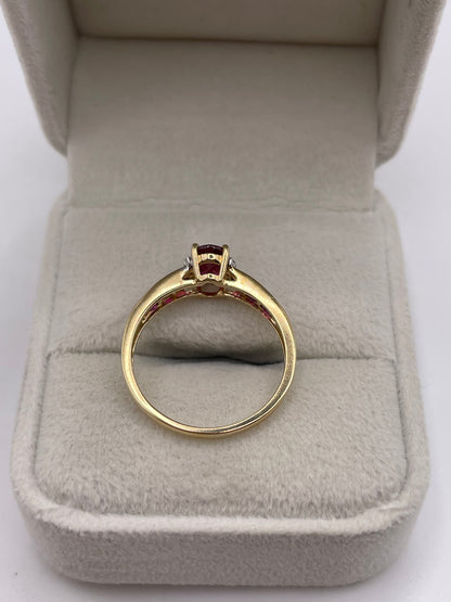 9ct gold ruby and diamond ring