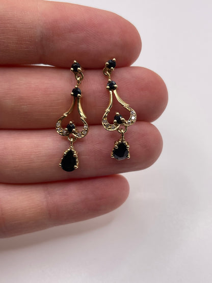 9ct gold sapphire and diamond earrings