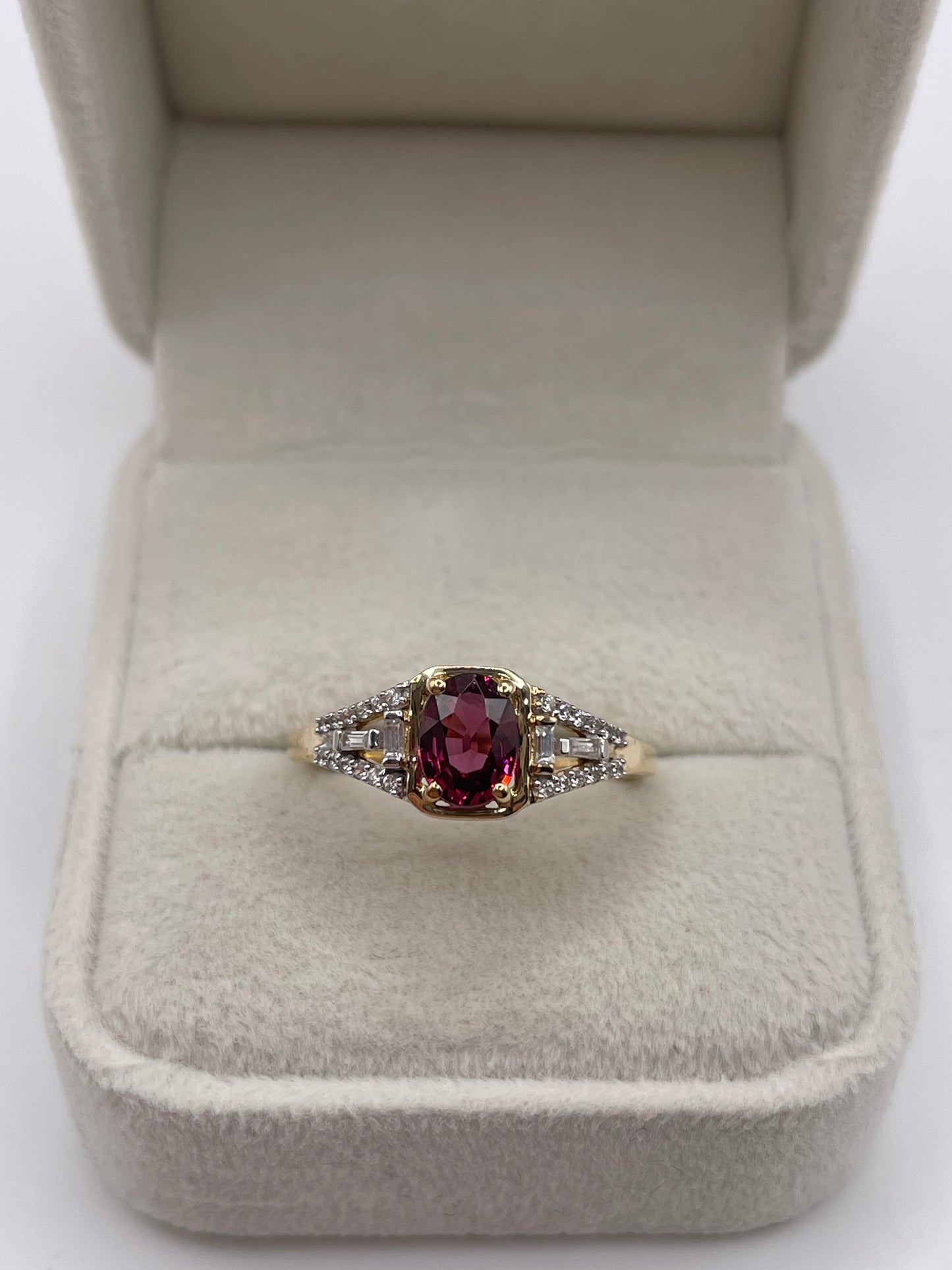 9ct gold tourmaline and zircon ring
