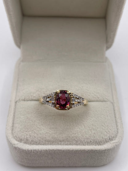 9ct gold tourmaline and zircon ring