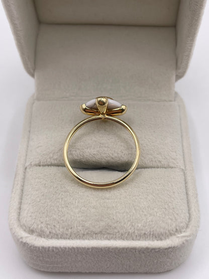 9ct gold ceramic and diamond ring