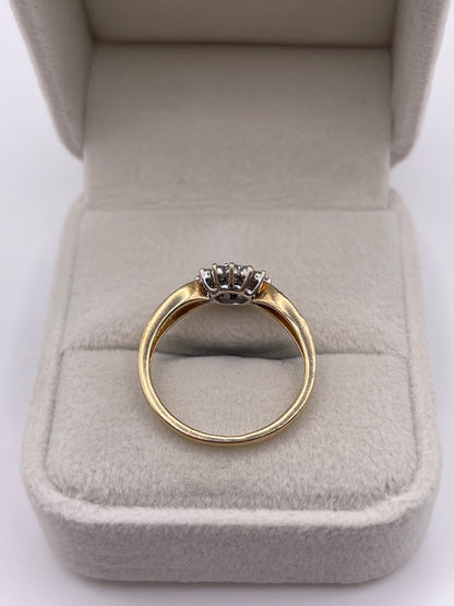 9ct gold diamond cluster ring