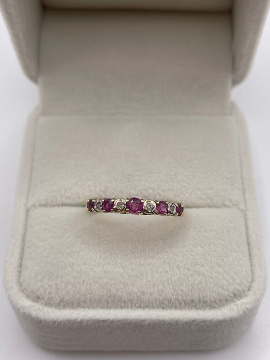 9ct gold ruby and diamond ring