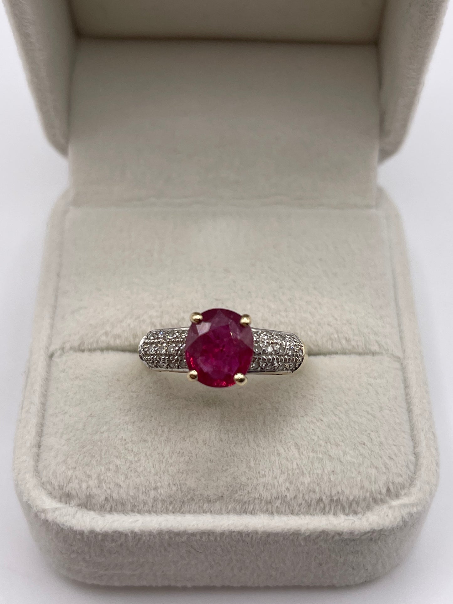 9ct gold ruby and diamond ring