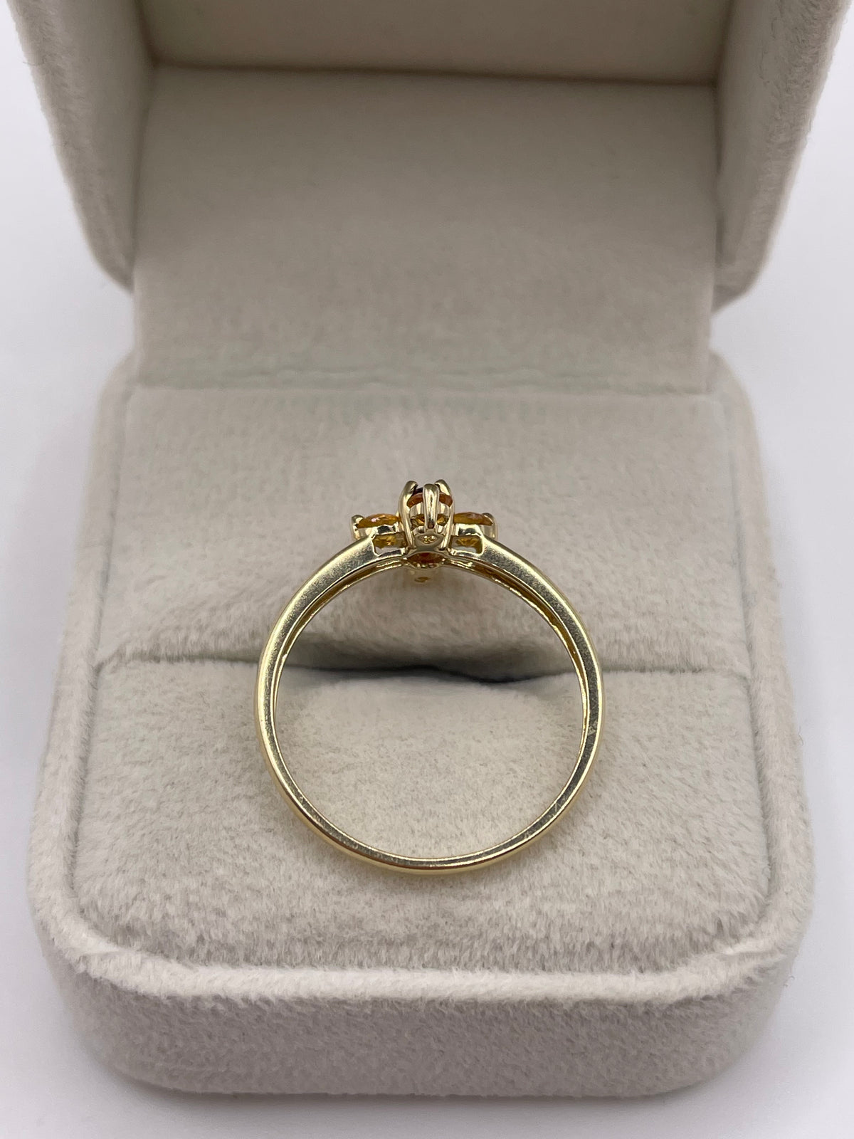 9ct gold garnet and citrine ring