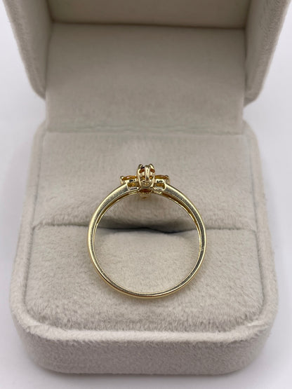 9ct gold garnet and citrine ring