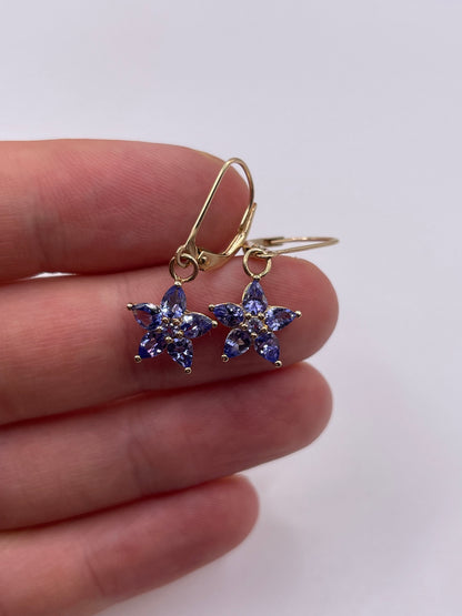 9ct gold tanzanite earrings