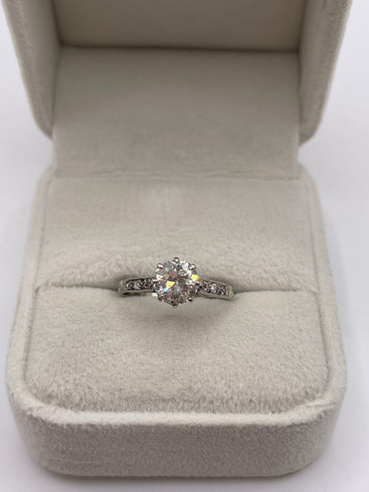 18ct white gold 1ct old cut diamond ring