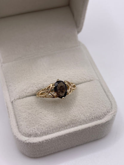 9ct gold Smokey quartz ring