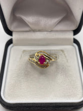 Load image into Gallery viewer, 14ct gold ruby and diamond ring
