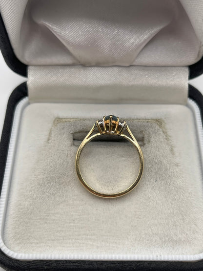 18ct gold aquamarine and diamond ring
