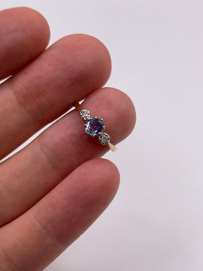 9ct gold sapphire and diamond ring