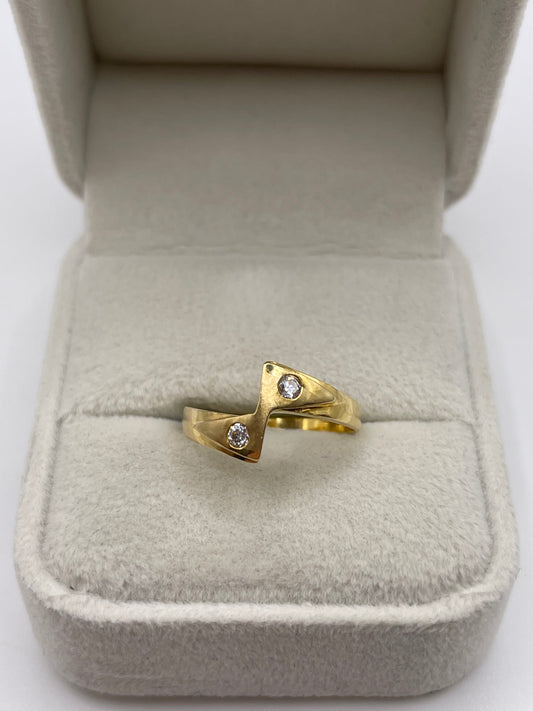 21ct gold cz ring