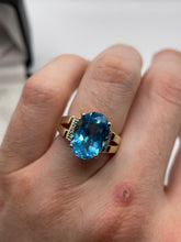 Load image into Gallery viewer, 9ct gold topaz and diamond ring
