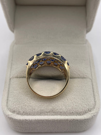 9ct gold sapphire cluster ring