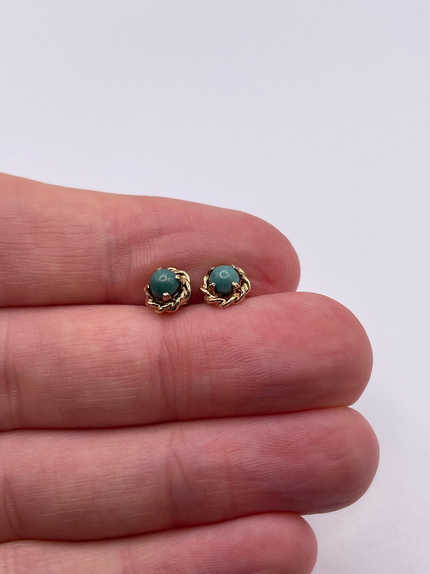 9ct gold turquoise earrings