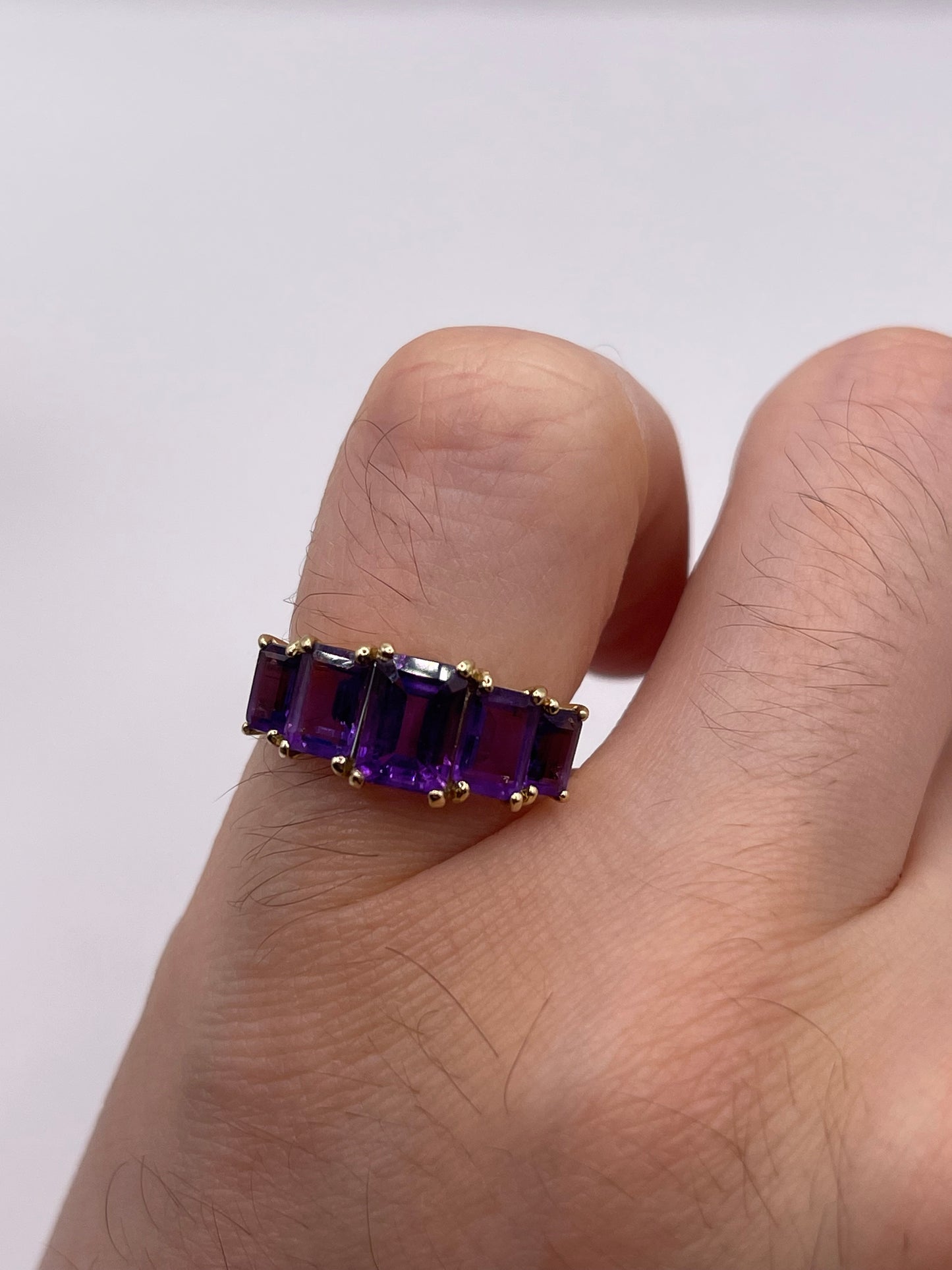 9ct gold amethyst ring