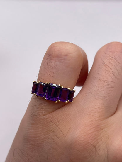 9ct gold amethyst ring