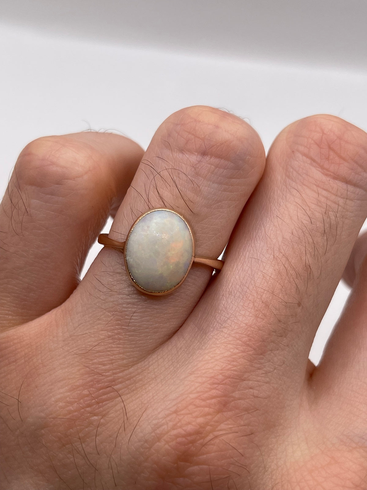 9ct rose gold opal ring