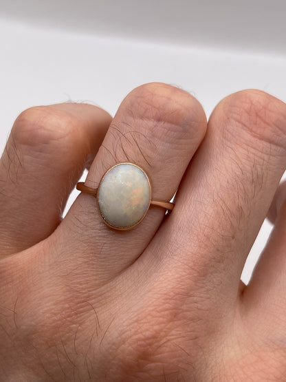 9ct rose gold opal ring