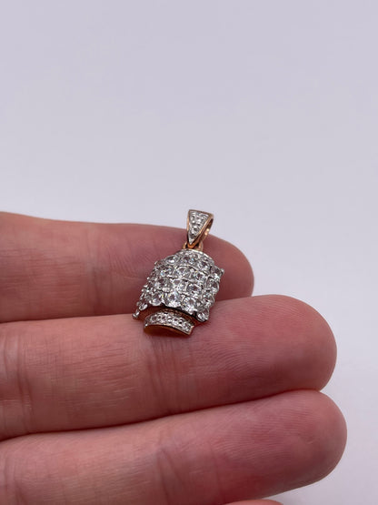 9ct rose gold white topaz pendant