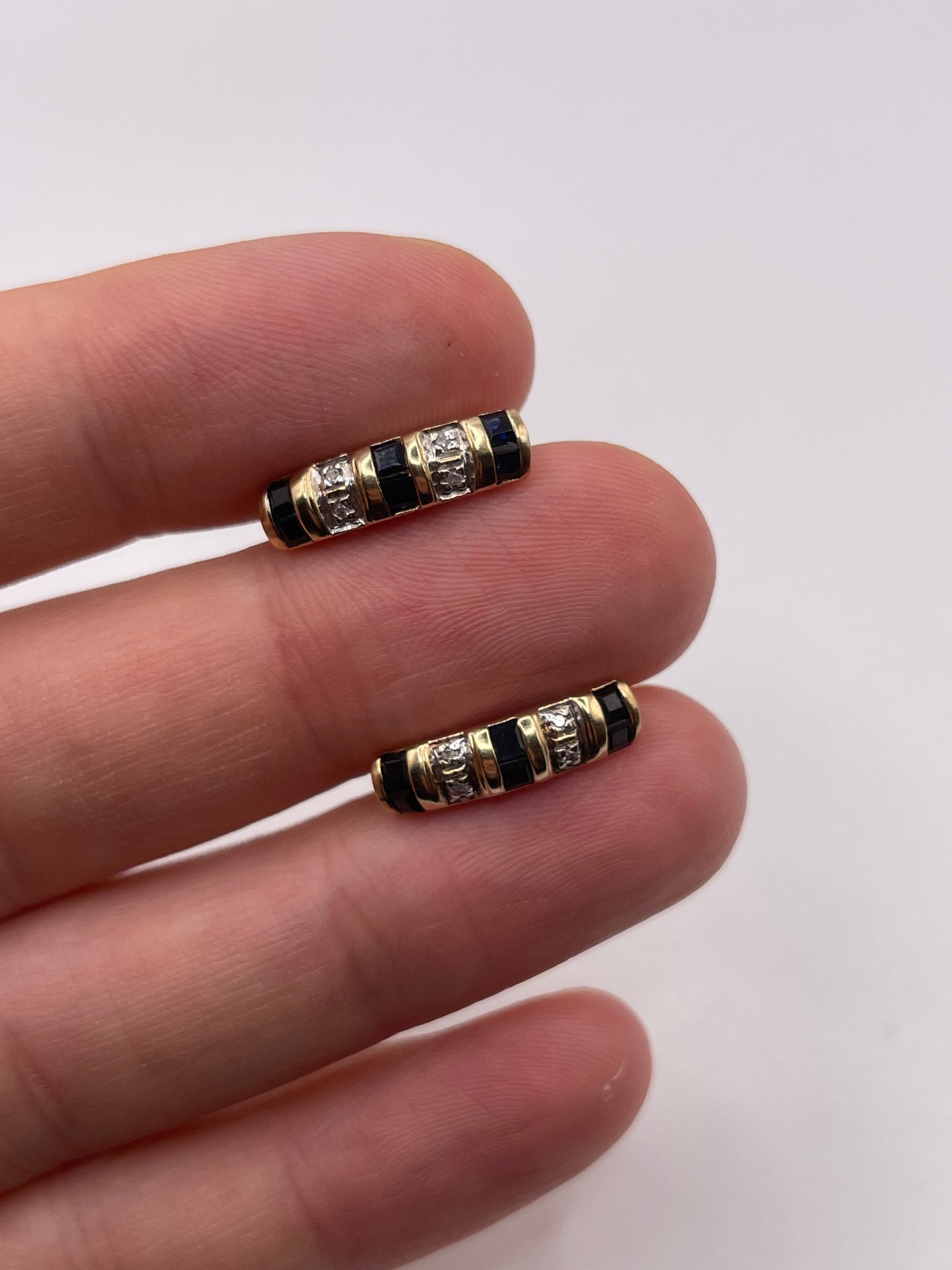 9ct gold sapphire and diamond earrings