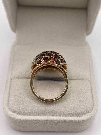 9ct gold garnet cluster ring