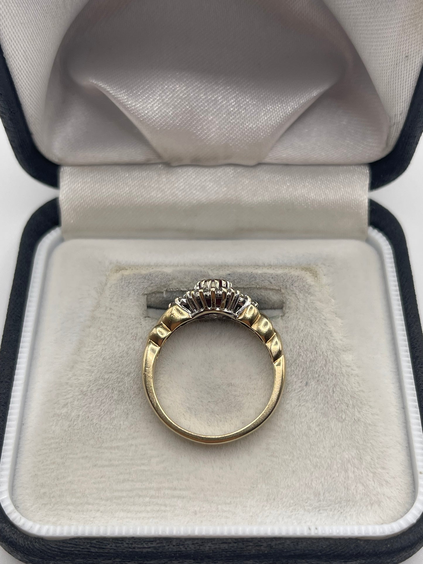 9ct gold ruby and diamond ring