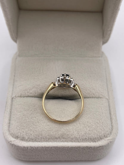 9ct gold sapphire and diamond ring
