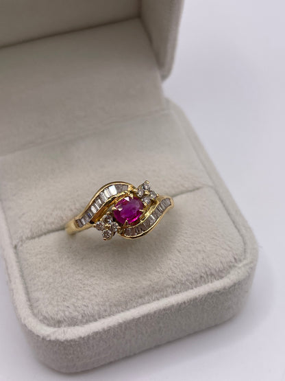 18ct gold ruby and diamond ring