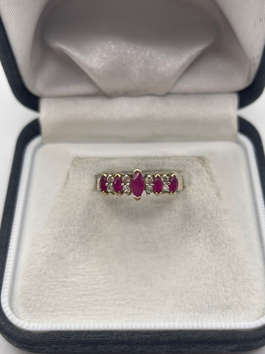 14ct gold ruby and diamond ring