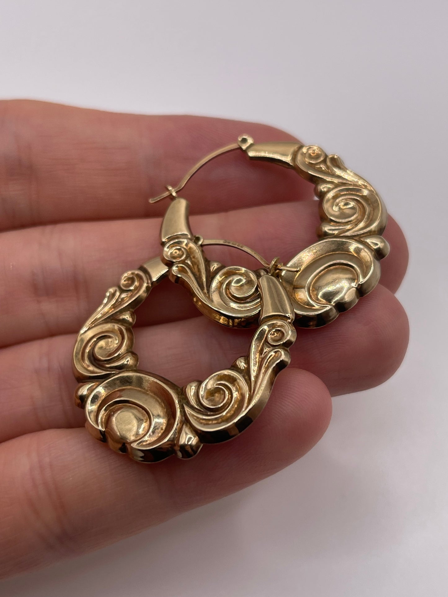 9ct gold creole earrings
