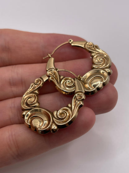 9ct gold creole earrings
