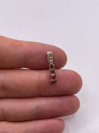 9ct gold ruby and diamond pendant