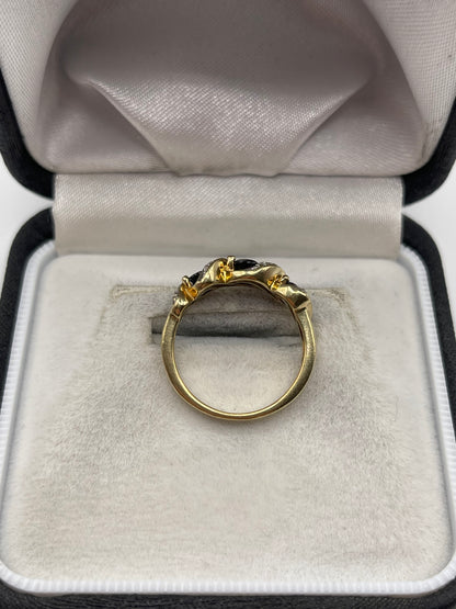 9ct gold sapphire and diamond ring