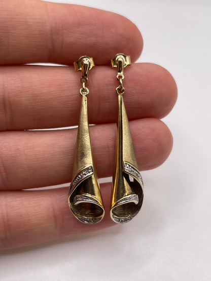 9ct gold diamond earrings
