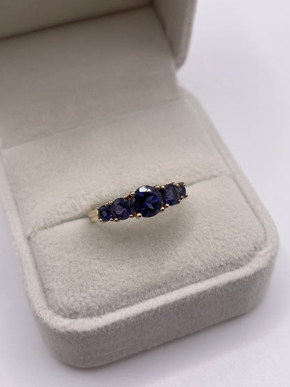 9ct gold iolite ring