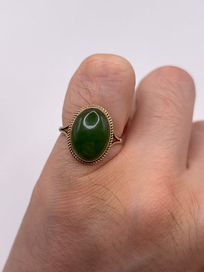 9ct gold jade ring